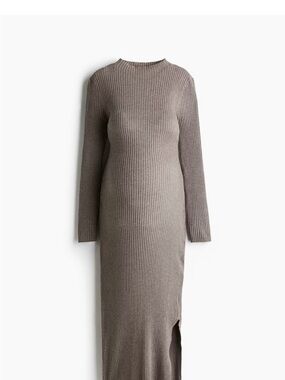 h&m brown dress long sleeve Women's Dark brown Chiffon Maxi Dress